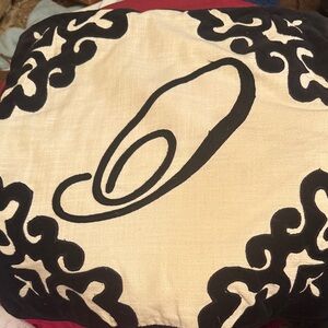 Pier 1 Black and Cream Accent Pillow cover